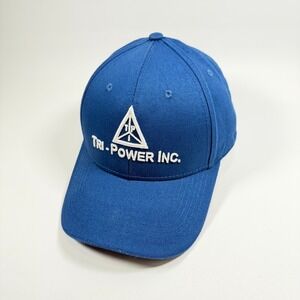 Tri-Power Inc Bearings Hat Blue White Logo Industrial Workwear Strapback Cap
